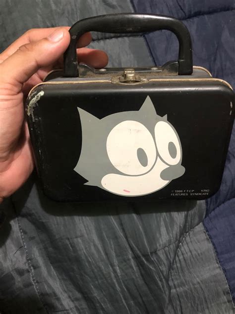 felix the cat metal box|***ULTRA RARE*** Vintage 1986 FELIX THE CAT Lunch Box .